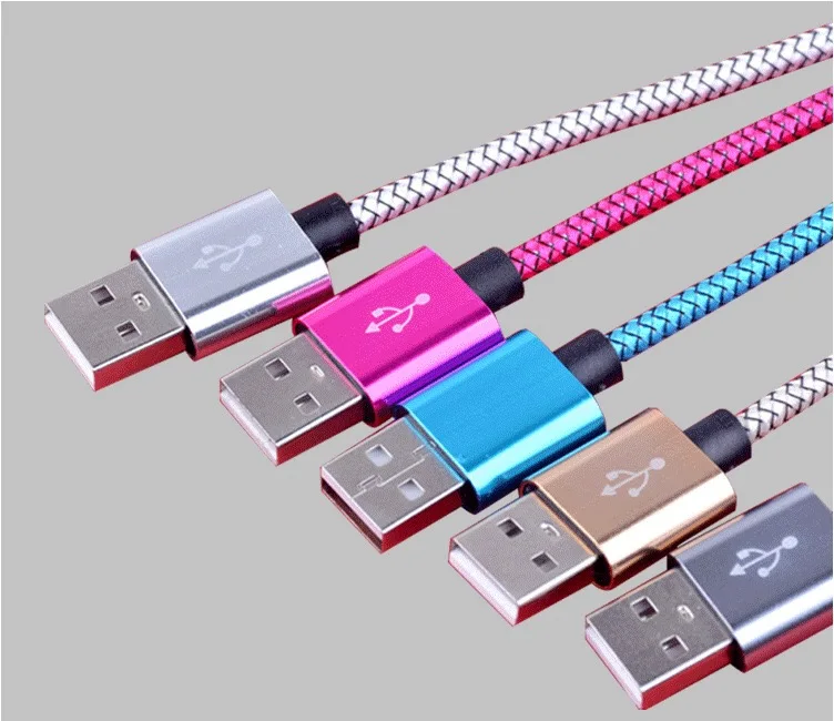 500 шт. Высокое качество 1 м 2 3 2.4A нейлон плетеные ткани Micro V8 Usb кабель аксессуары
