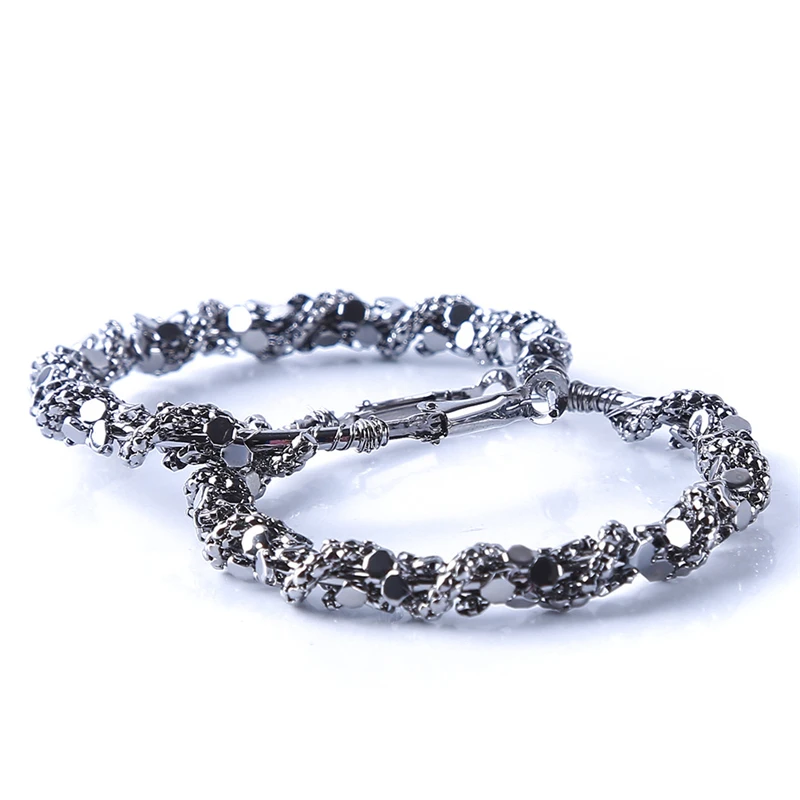 Новые модные сексуальные женские Геометрические круглые серьги тренд черные