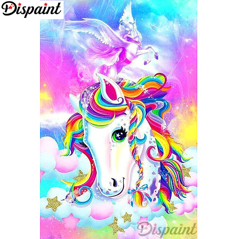 Dispaint полная квадратная/круглая дрель 5D DIY Алмазная картина &quotЦветная лошадь