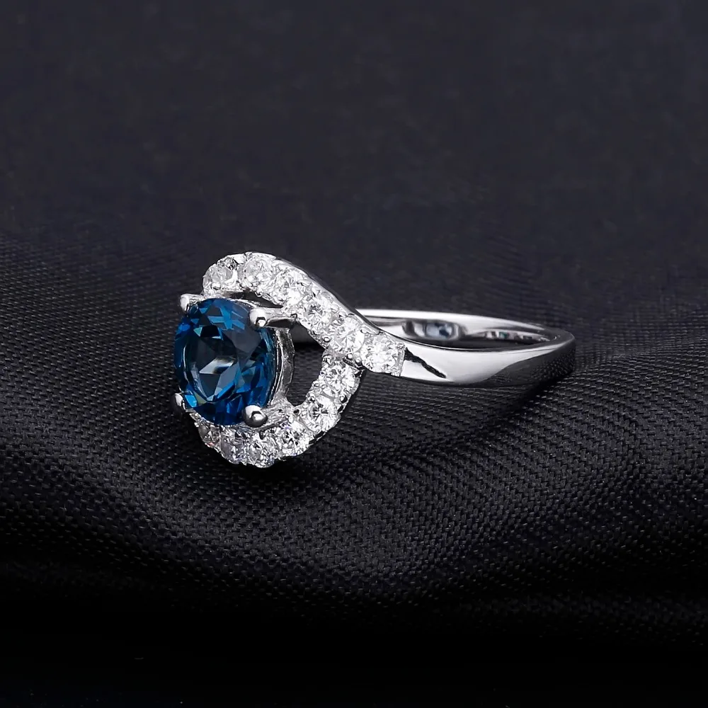 Серьги Клипсы из серебра 925 пробы с натуральным лондонским голубым топазом|jewelry