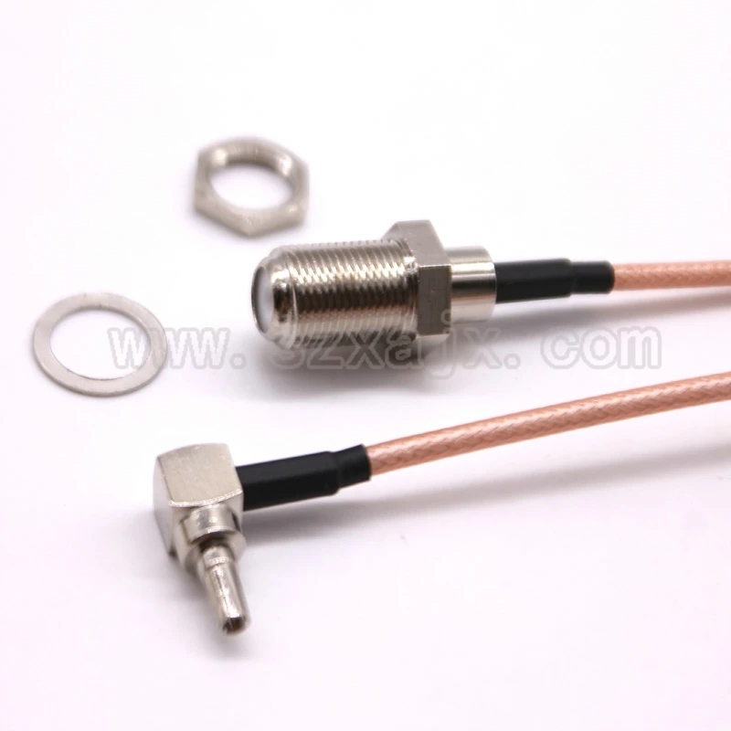 Оптовая продажа 100 шт. RF разъем F до CRC9 кабель Женский правый угол RG316 Pigtail 15 см