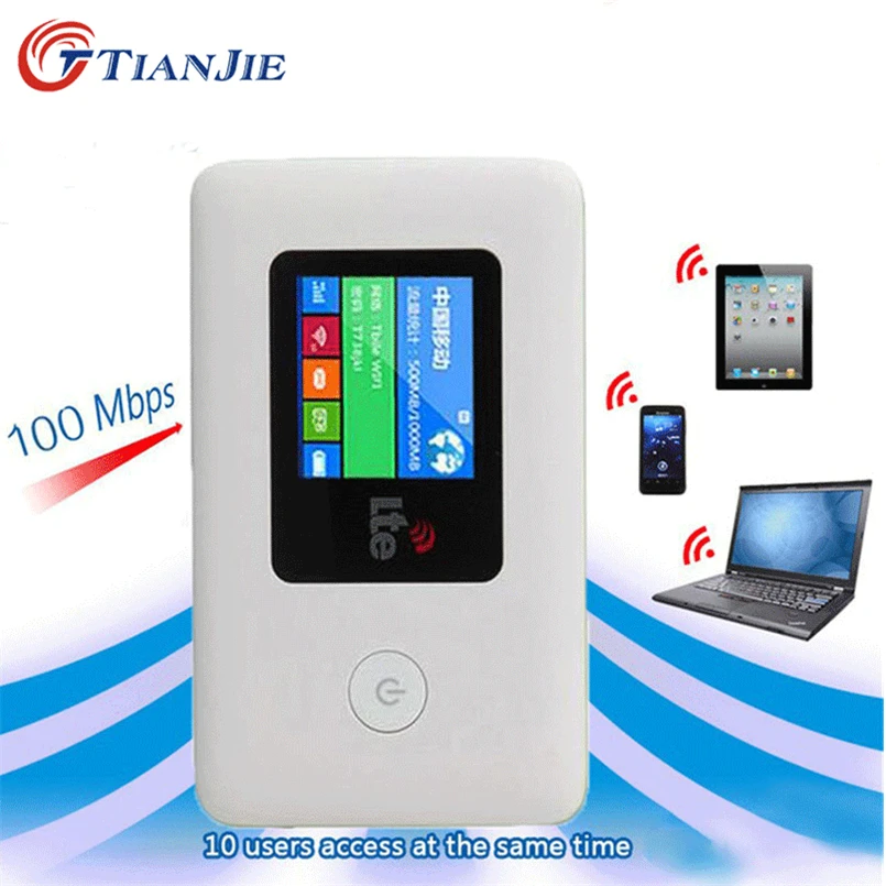 TIANJIE 4G SIM карта wifi роутер мобильный wifi LTE 100 Мбит/с Дорожный партнер беспроводной карманный wifi точка доступа широкополосный 4G/3g Mifi модем