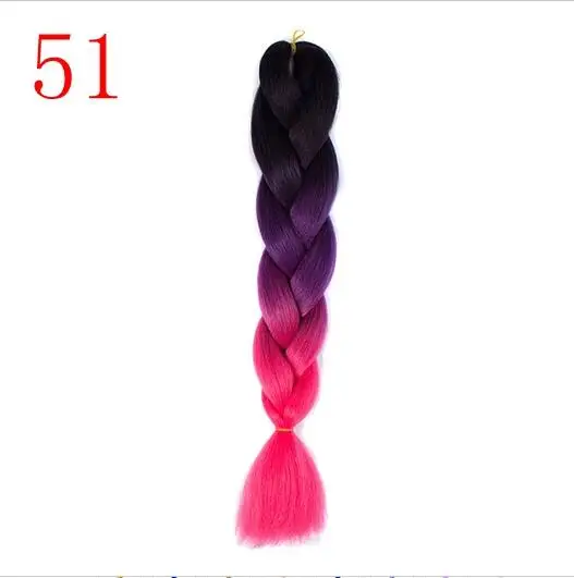 #26 LISI HAIR Jumbo Braids Ombre long Synthetic Braiding Hair Blonde Pink Blue Grey multiple colour 100g 24 inches - Цвет: #26