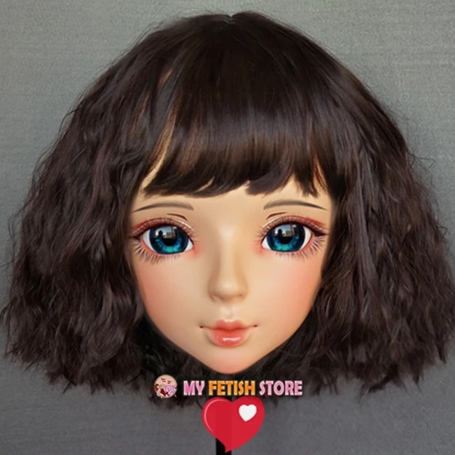 (Shi 07) Женская милая девочка каучуковая полуголовая Kigurumi BJD маска для косплея