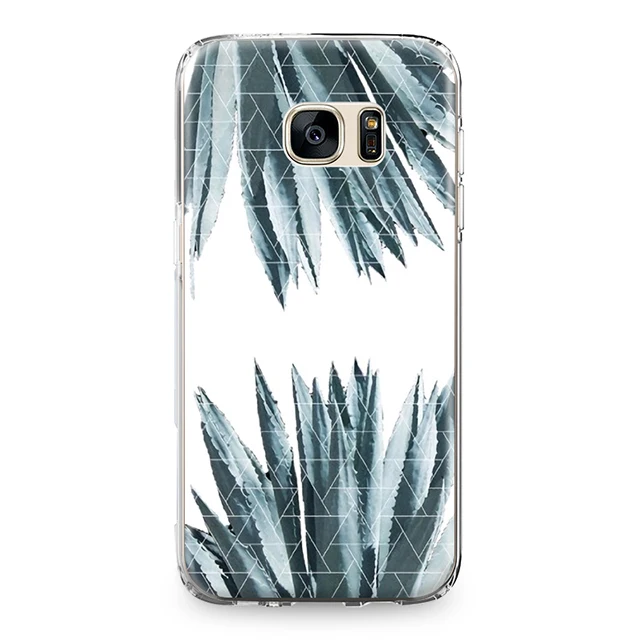 Для Samsung Galaxy J3 J5 J7 A3 A5 A8 2015 2016 2017 2018 задняя крышка монстеры листья растений кактус