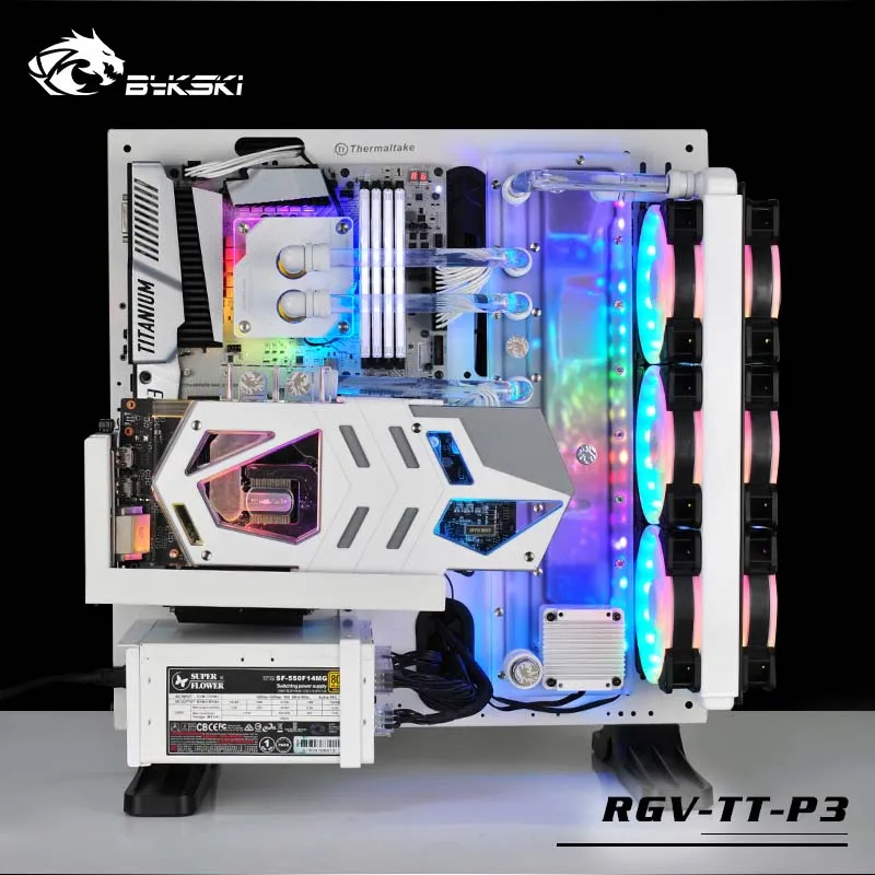 Bykski RGV-TT-P3 плата водяного охладителя для чехла Tt Core P3 RBW(5 В)/RGB(12 В) подходит