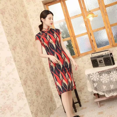 Ретро Цветочный модный дизайн бутик qipao Винтаж cheongsams - Цвет: B