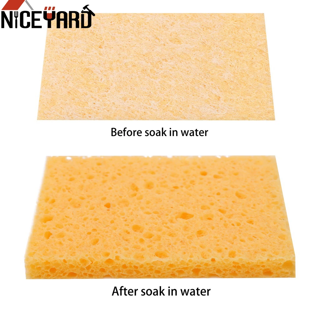 

NICEYARD 1 pcs 5x3.5cm High Temperature Resistance Sponge Welding table Sponge Universal Soldering Iron Tip Welding Cleaning