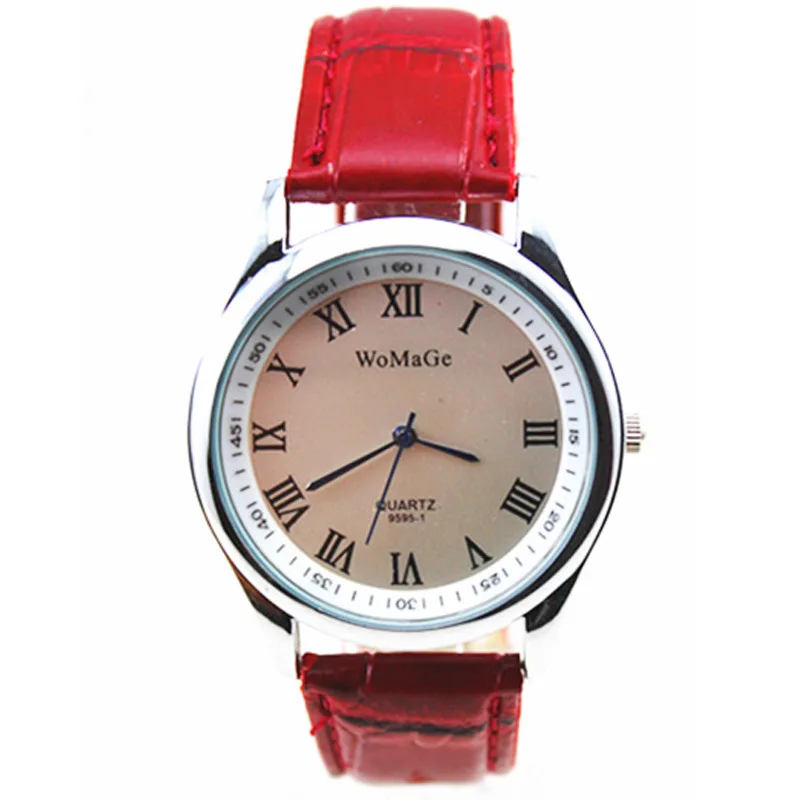 

Womage Women Fashion Casual watch Quartz Watch Relogio Relojes Sports watches PU Leather Band Wristwatch Analog Roman Dial clock