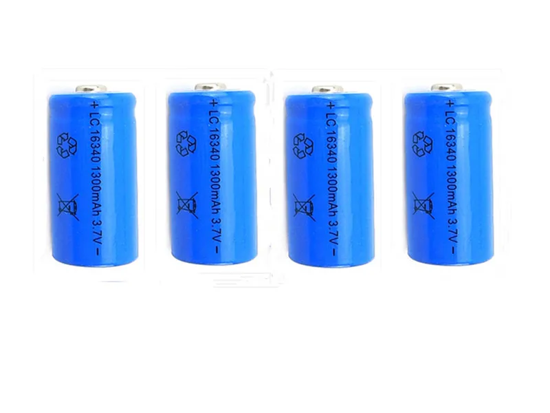 2 шт. 16340 аккумуляторная батарея CR123A LR123A 3 7 V 1300mAh Бесплатная