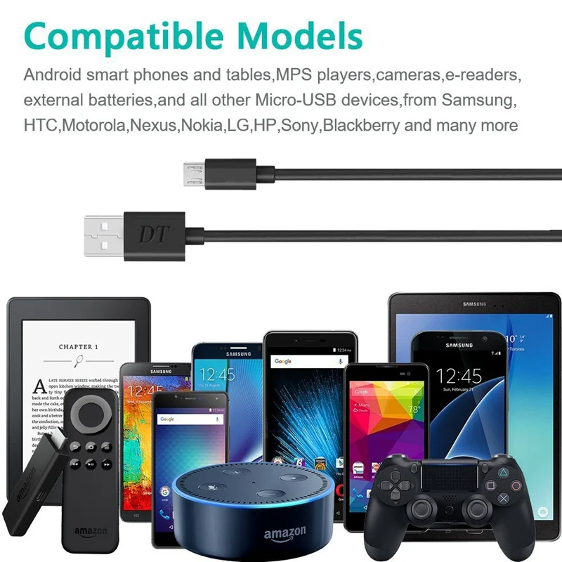 Кабель Micro USB, 10 футов [3 шт] Очень длинный прочный зарядный шнур, кабель для быстрой зарядки для PS4, Android, для samsung S7 J3 J7, xbox