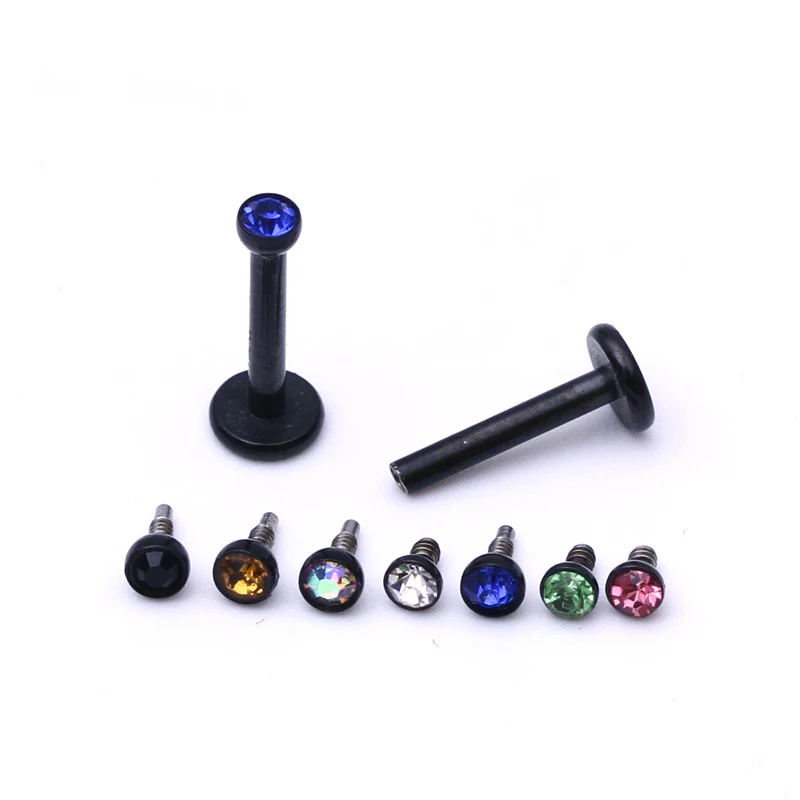 2 шт панк кольцо-гвоздик для губ Пирсинг Labret Tragus из нержавеющей стали кубический