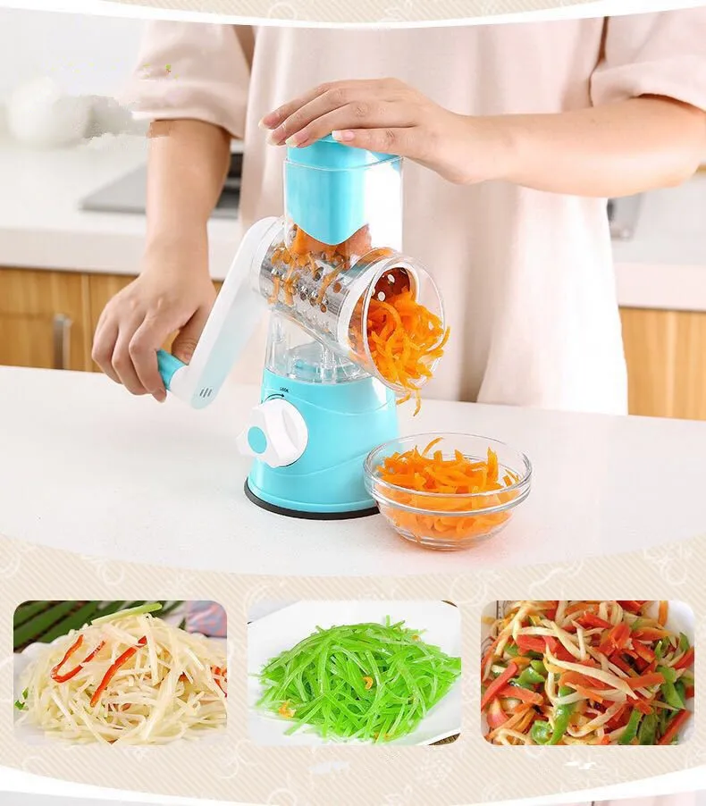 1PC 3 in 1 Manual Vegetable Cutter Slicer Multifunctional Round Mandoline Potato Cheese Kitchen Gadget Accessories QA 072 | Дом и сад