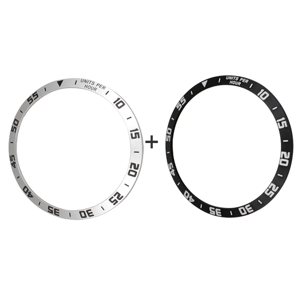 Black Модные прочные аксессуары 2 шт. для samsung Galaxy Watch 42 мм ободок кольцо клейкая крышка против царапин металлические украшения часы - Цвет: Black