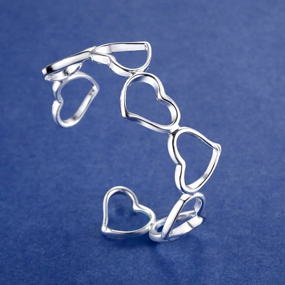 Stainless Steel Bracelets For Women Heart Shape Love Bangle Bracelet open adjustable Femme AS084 | Украшения и аксессуары