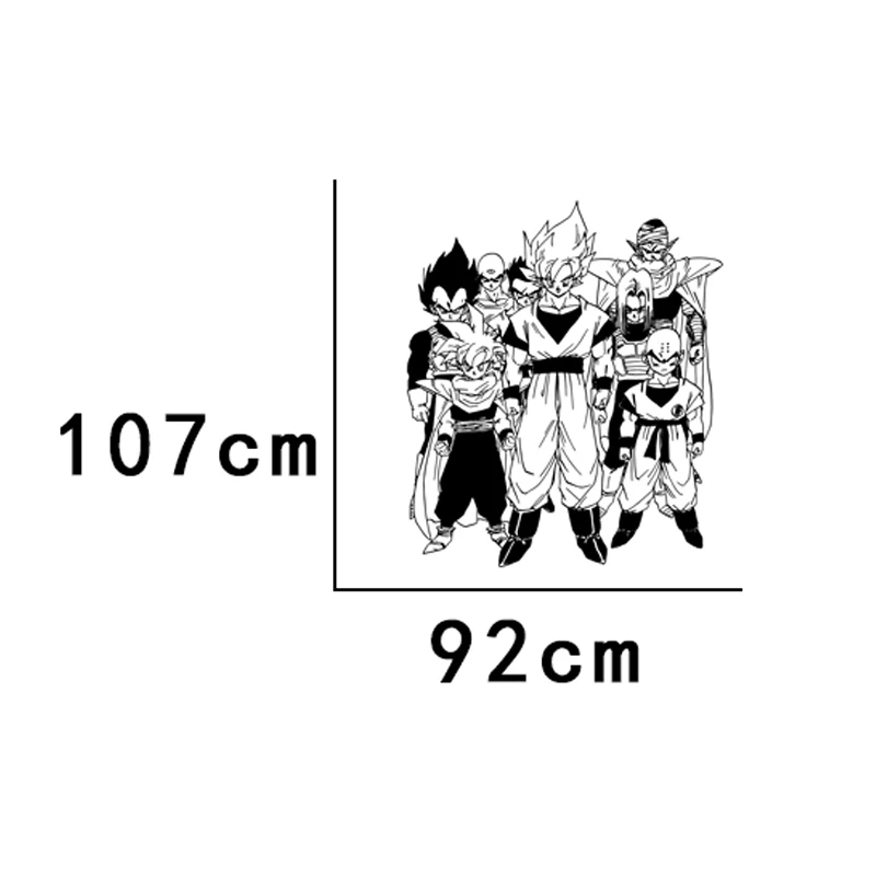black3 Dragon Ball стикер на стену Сунь Укун аниме наклейка в японском стиле манга настенная Водонепроницаемая Автомобильная наклейка для спальни декоративная стена St - Цвет: black3