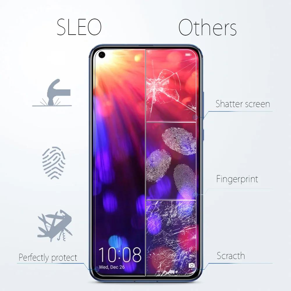 SLEO 2 шт. для huawei Honor View 20 защитное закаленное стекло экрана 9h Защитная стеклянная