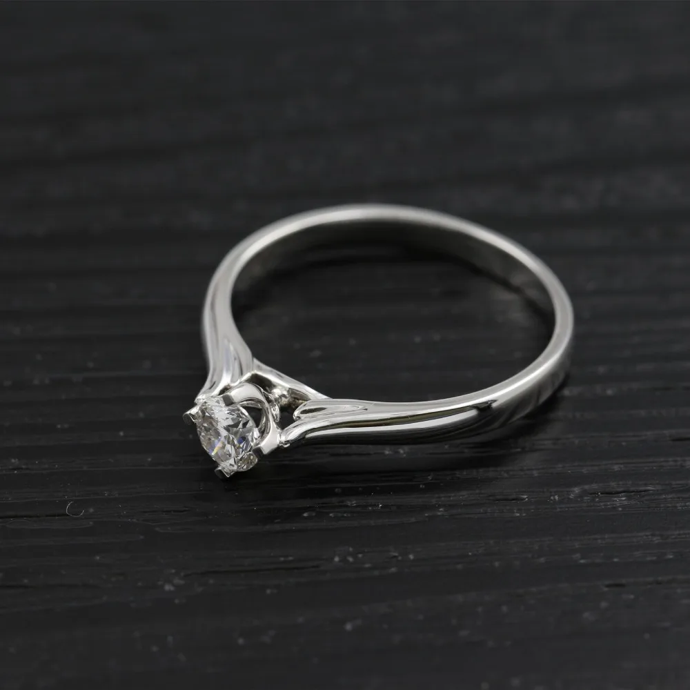 Женское кольцо с натуральным бриллиантом LASAMERO 0.31CT FG/SI круглой огранкой подарок 18