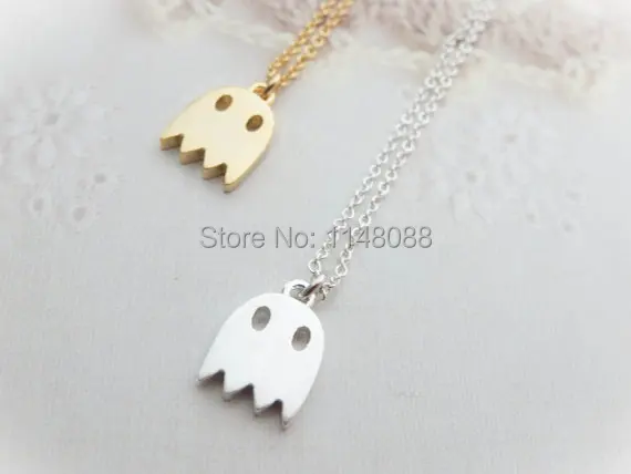Новый список ювелирных изделий милый кулон призрак простой дизайн позолоченное