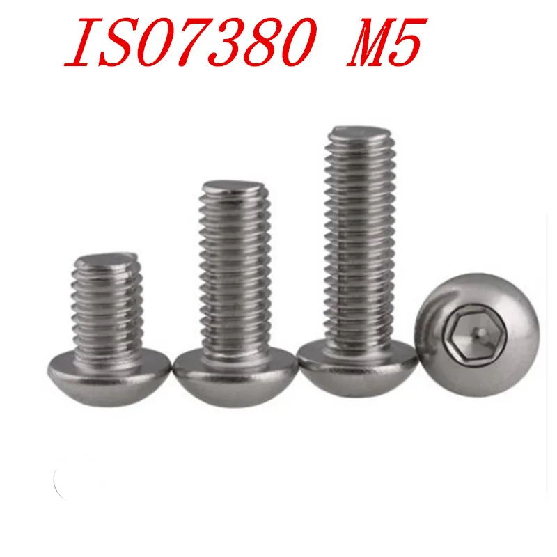 10 шт. ISO7380 m5 Кнопка головки винт M5 * 6/8/10/12/16/20/25/30/35/40/45/50 304 нержавеющая сталь