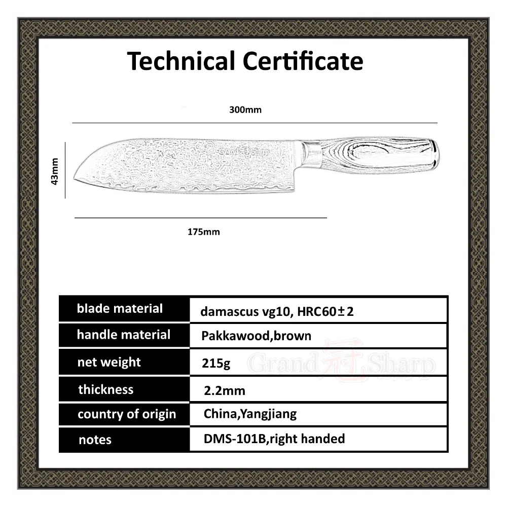 Нож Santoku из дамасской стали 6 9 дюйма vg10|chef tools|santoku knifechef knife |
