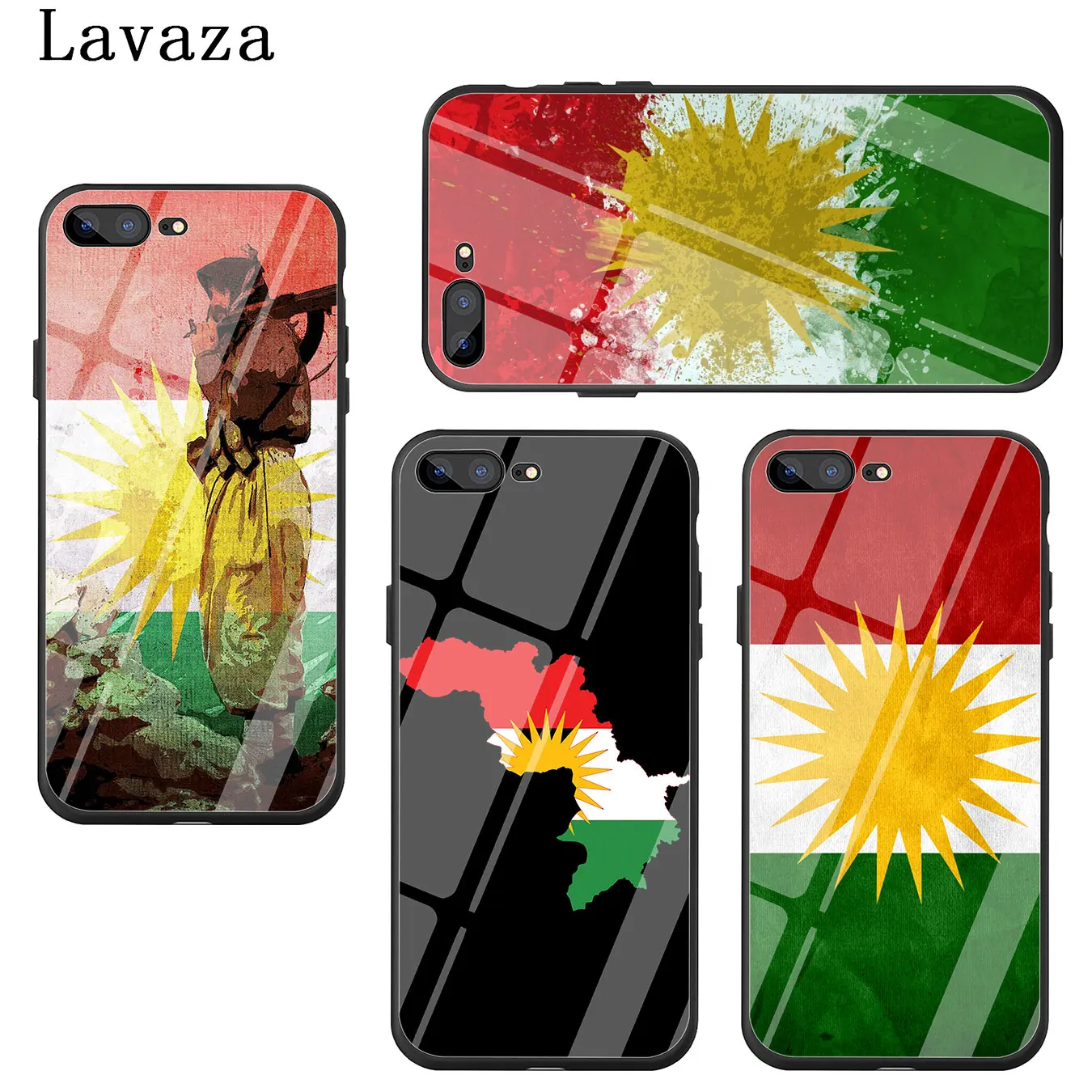 Lavaza Курдская автономная область флаг закаленное стекло чехол для телефона Apple