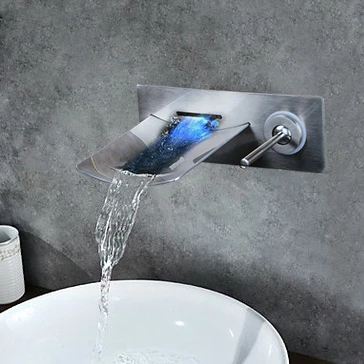 Wall Mount Bathtub Torneira Led Light Waterfall 97142 Shower Bathroom Sink Faucet,mixers &taps