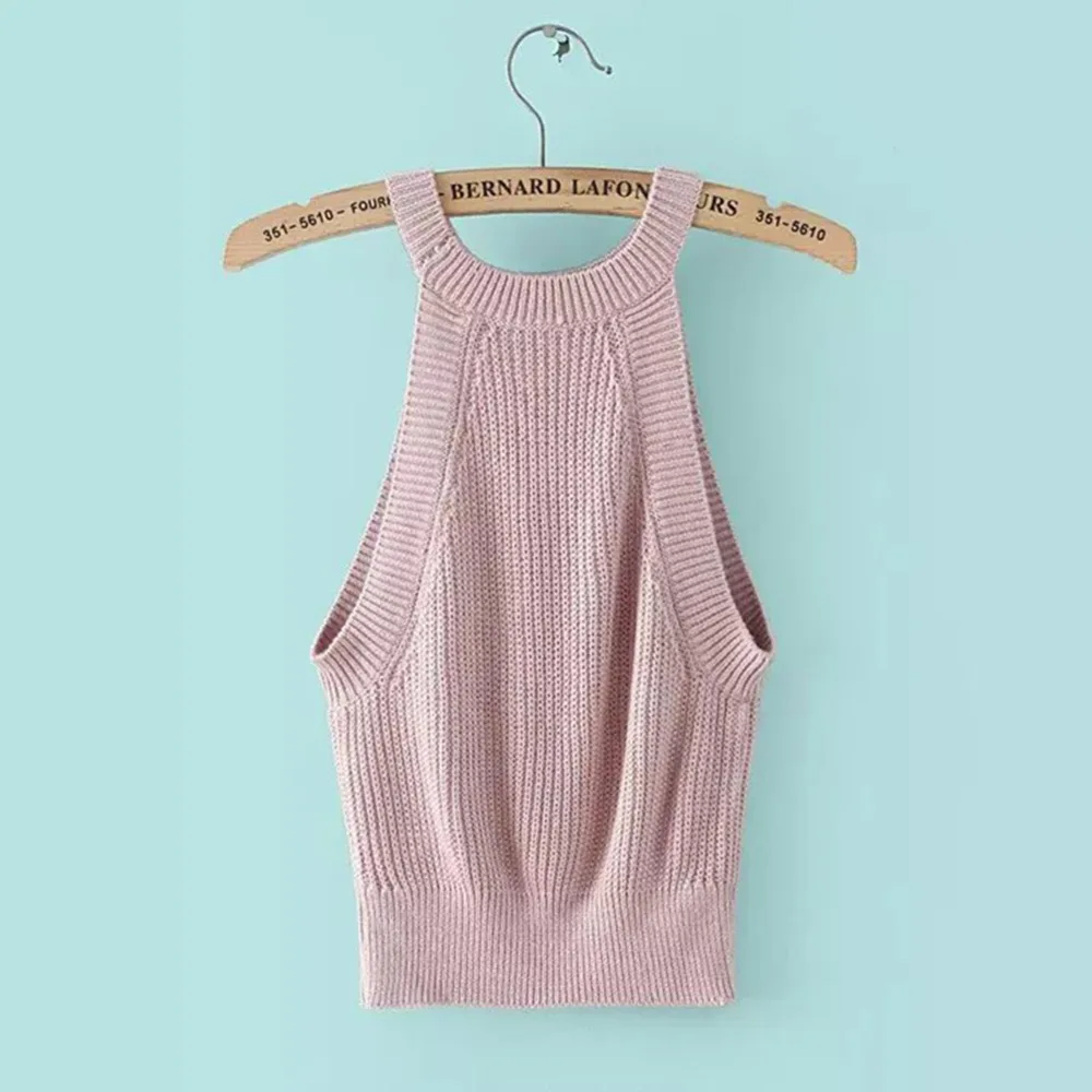 Прямая Новинка, летние короткие топы Blusa, женская сексуальная бандажная футболка без рукавов, модная майка Tumblr для девушек