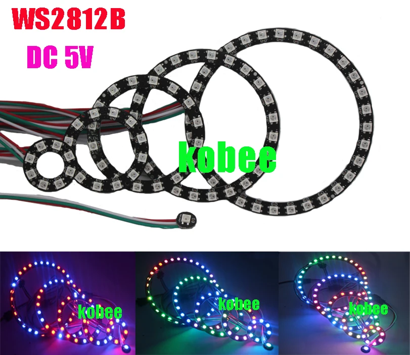 WS2812B 5050 RGB LED 1 8 12 16 24 32 бит кольцевая лампа с интегрированным Драйвером|light f|light