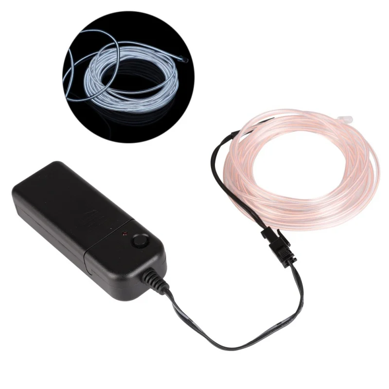 W Светящийся EL Wire Cable светодиодный неоновый светильник для рождественской танцевальной вечеринки DIY Костюмы Одежда светящийся светильник для автомобиля украшение - Испускаемый цвет: W