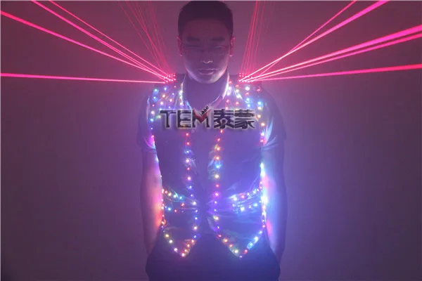 Модная красная куртка для лазерных вечеринок Laserman светодиодный жилет костюмы одежда сценические костюмы для певицы танцовщицы для ночных клубов
