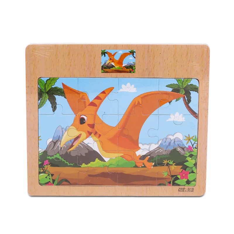 winged dragon Деревянная развивающая игрушка-пазл, деревянная доска, Детская мультяшная Анималистическая обучающая игрушка - Цвет: winged dragon