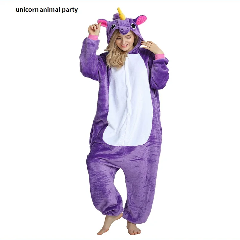 Кигуруми для взрослых мультфильм красный красочный синий черный Единорог Onesie