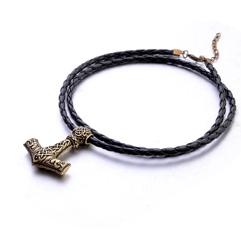 Огромный Thor Hammer Mjolnir чокер амулет викинга скандинавский кулон ожерелье Norse для
