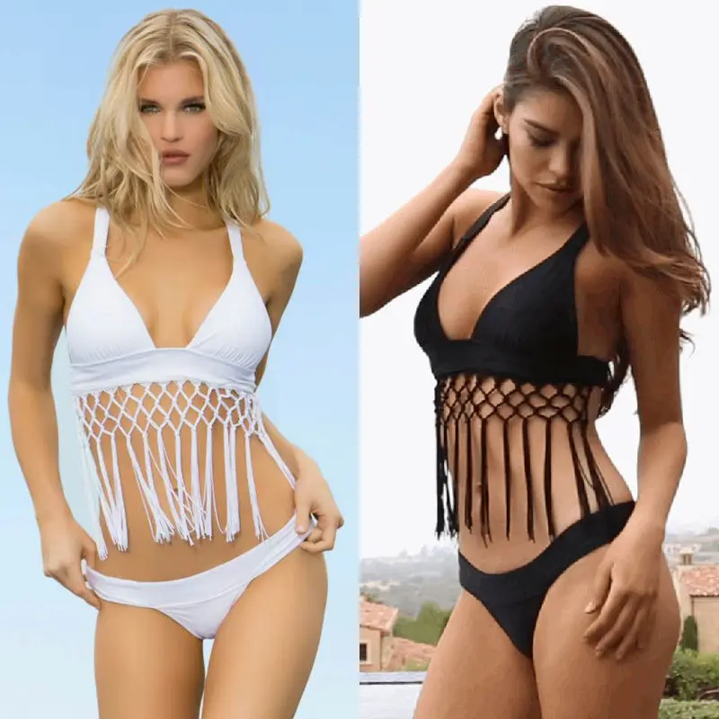 2017 пуш ап Трусики бикини сексуальные черные повязки дизайн Холтер Бикини