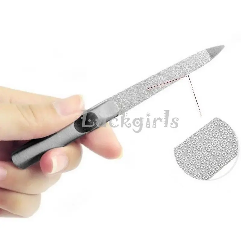 1 шт. двусторонняя пилка для ногтей из нержавеющей стали|Пилки и буферы| |