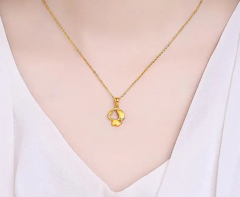 

New Pure 24K Yellow Gold Zodiac hollow Dog Pendant 3D designer cute pendant 1.65g