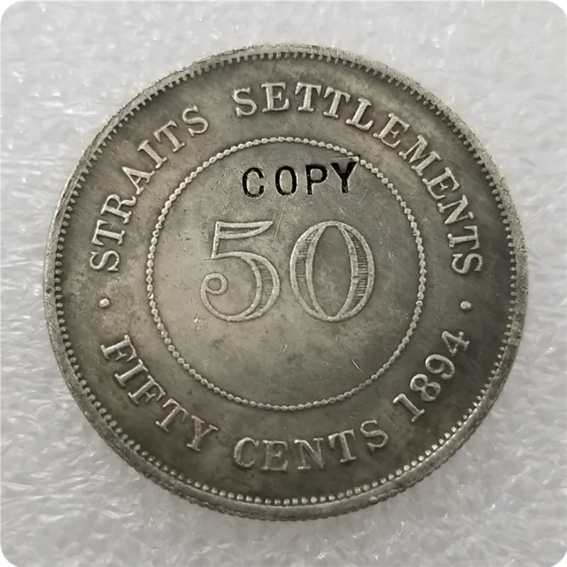 1886-1901 проливов королевы Виктории 50 процентов копии монет - Цвет: 1894