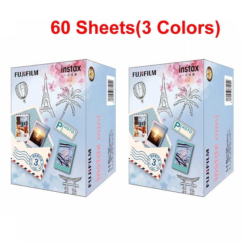 60 sheets (3 Colors) Белая пленка для Fuji Instax Мини Камера пленка глянцевая фотобумага для Фотобумага 30 листов для ЖК-дисплея с подсветкой Fujifilm Instax Mini 9/8/фотоаппаратов моментальной печати 7s 25 50s 70/90 для SP-1/2 смартфон - Цвет: 60 sheets (3 Colors)