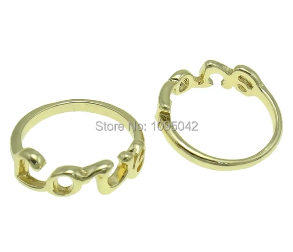 Free shipping!!!Zinc Alloy Finger Ring Statement Jewelry Letter gold color plated nickel lead &amp cadmium free 20x20x7mm | Украшения и