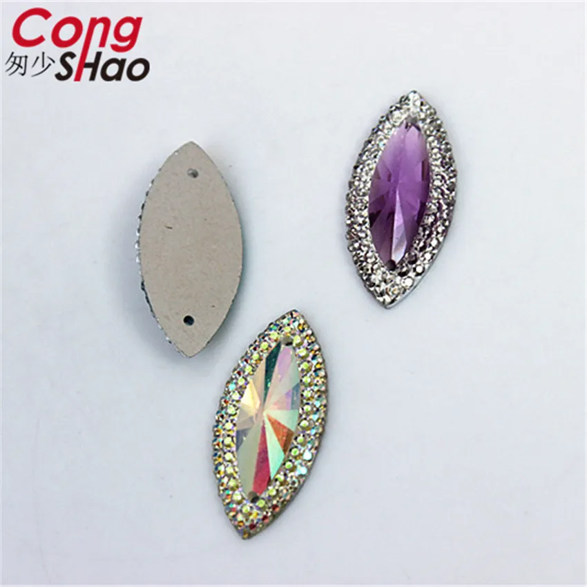 Красочный конский глаз Cong Shao 100 шт. 11*24 мм стразы из смолы с плоской задней
