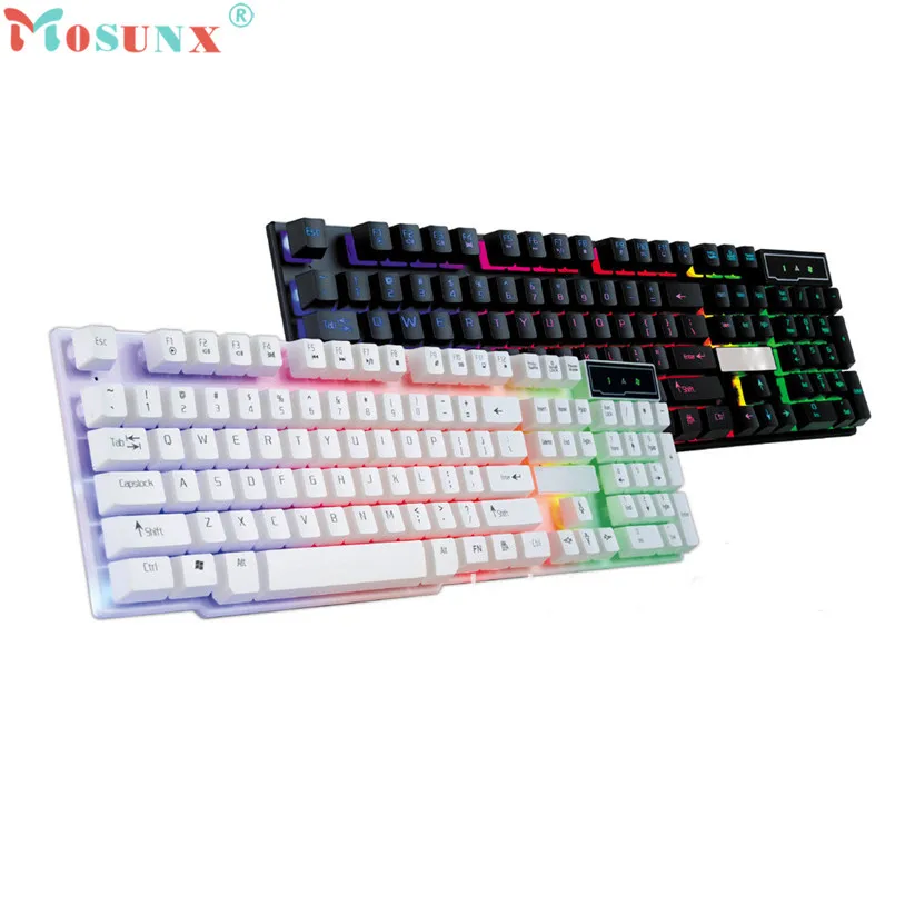 Mosunx цветной трещина светодиодный с подсветкой USB Проводная ПК Радуга игровая