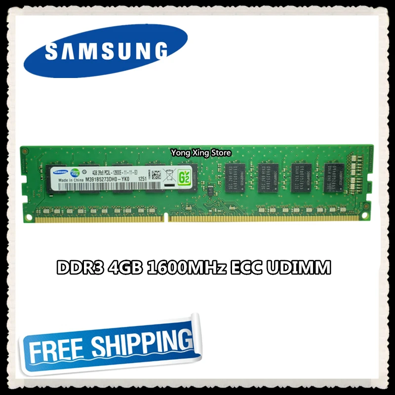 Samsung DDR3 4 Гб Серверная память 1600 МГц чистый ECC UDIMM рабочая станция 2RX8 PC3L 12800E RAM 12800