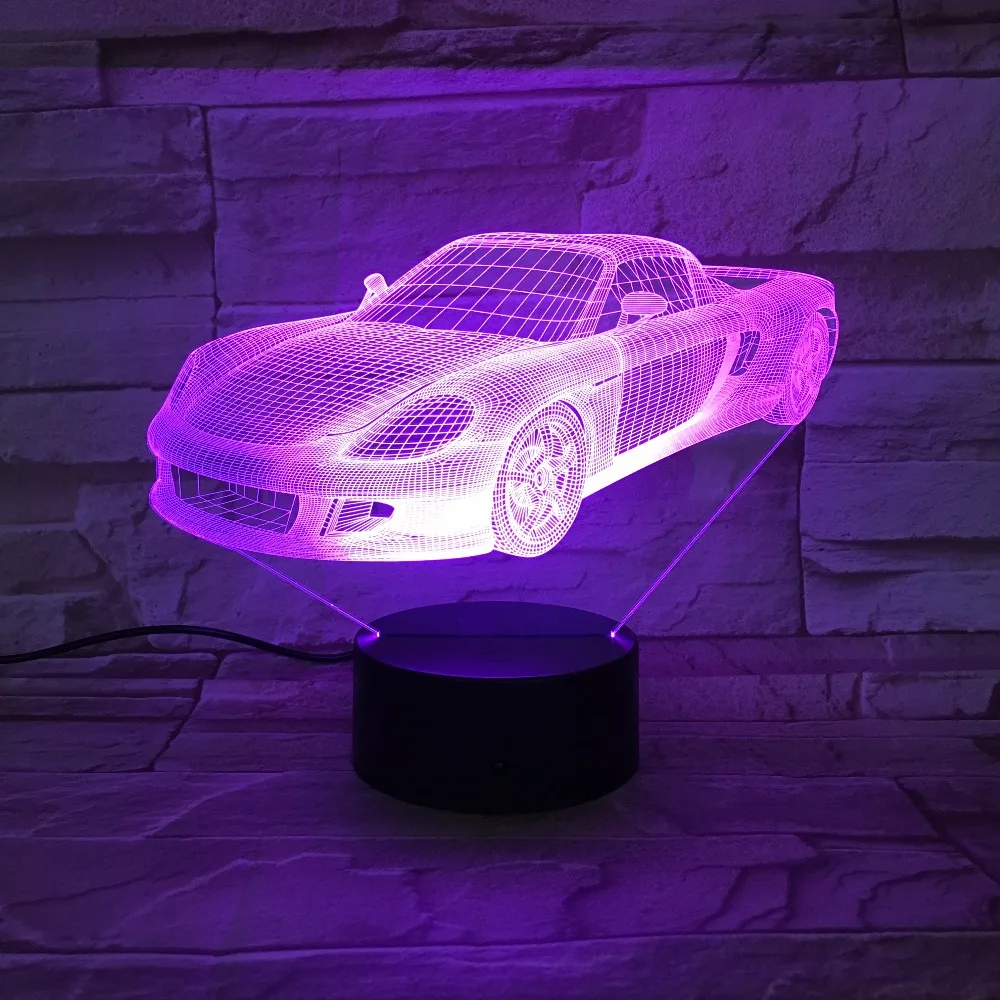 7 видов цветов визуальный гоночный спортивный автомобиль моделирующая лампа 3D