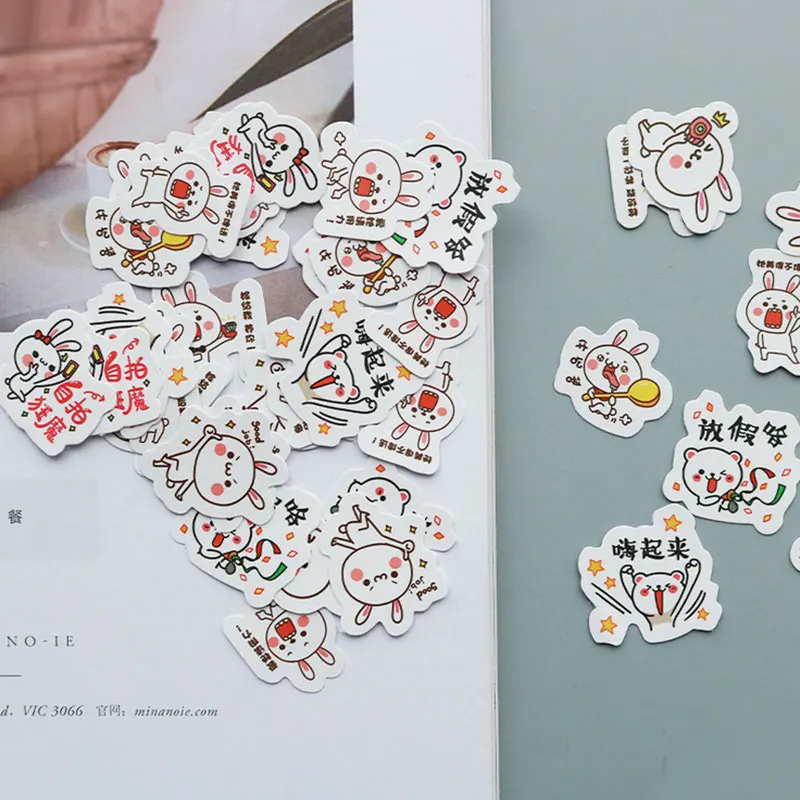 40 шт./пакет милые животные выражение клей бумажный стикер дет diy Подарочная