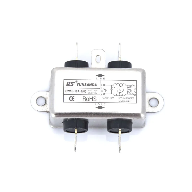 Мощность EMI фильтр CW1B-10A-T 10A 115V 250V CW1B 50/60HZ разъемы