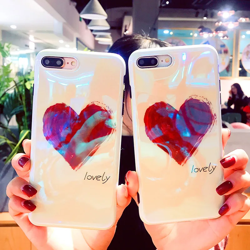 Blue ray Phone Чехол для iPhone 6 6s 7 8 Plus чехол телефона модная Милая мультяшная Любовь