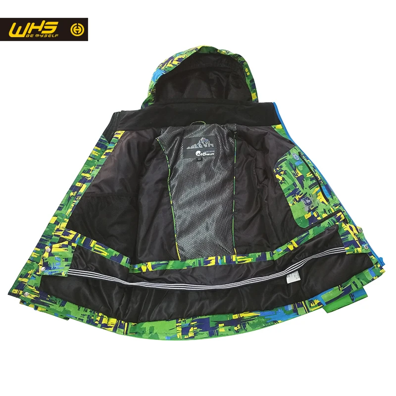 WHS/лыжный костюм для мальчиков зимние куртки и штаны детская Лыжная куртка брюки