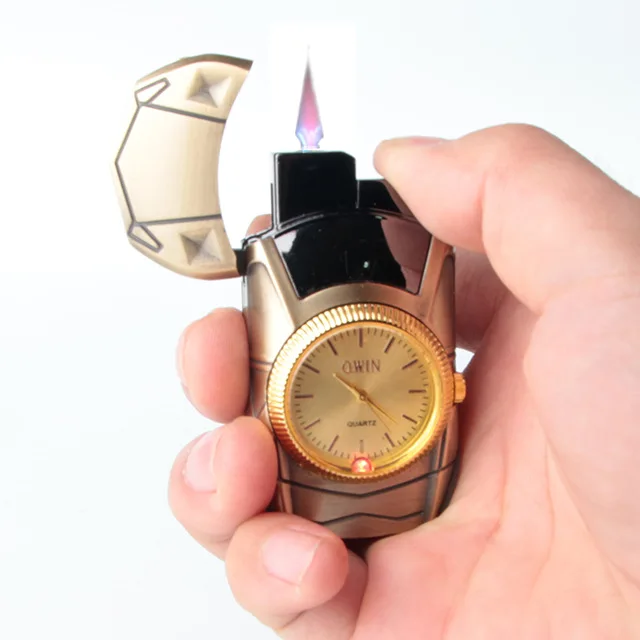 Спортивные часы с зажигалкой для автомобиля турбо зажигалка Мужские золотые