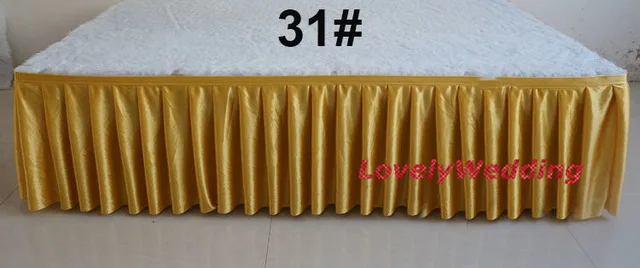 Gold 2 шт. 75x300 см Шелк льда шифон свадебный стол юбка для скатерть для стола Свадьба сценический стол плинтус день рождения события Декор - Цвет: Gold